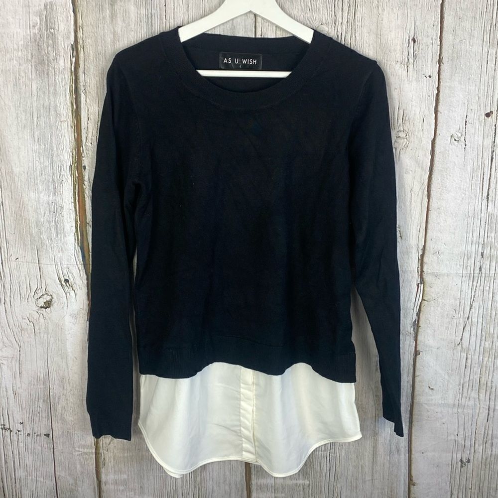 Cielo As U Wish Layered Sweater Size L
